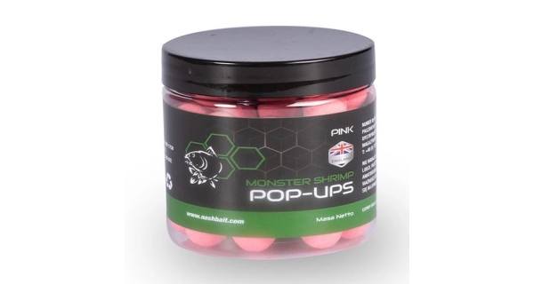 NASH - Plovoucí boilie Pop Ups Monster Shrimp Pink 15 mm 75 g