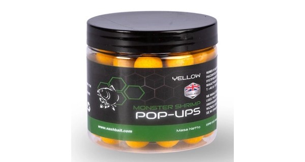 NASH - Plovoucí boilie Pop Ups Monster Shrimp Yellow 12 mm 75 g