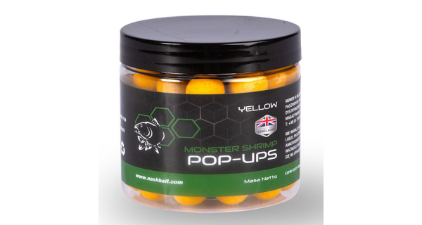 NASH - Plovoucí boilie Pop Ups Monster Shrimp Yellow 15 mm 75 g