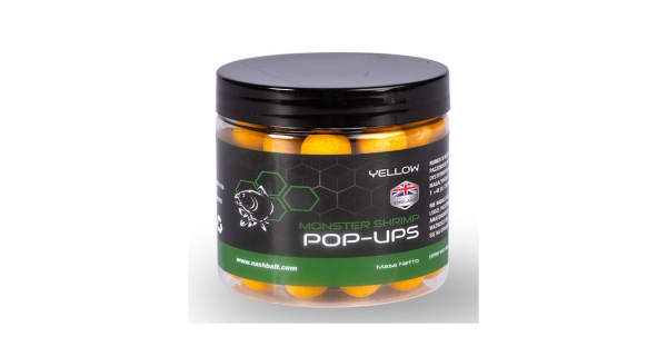 NASH - Plovoucí boilie Pop Ups Monster Shrimp Yellow 20 mm 75 g