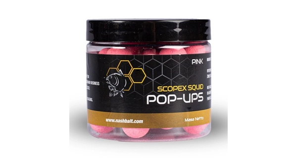 NASH - Plovoucí boilie Pop Ups Scopex Squid Pink 15 mm 75 g