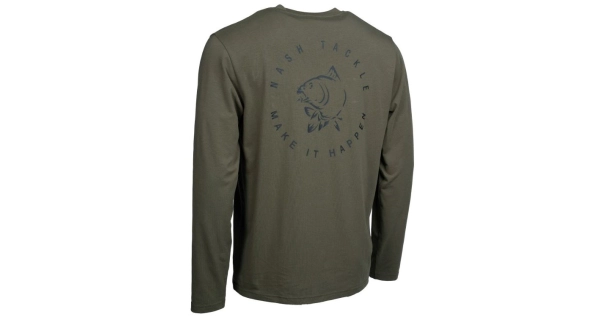 NASH - Triko Make It Happen Carp Logo Long Sleeve T-Shirt Green vel. L