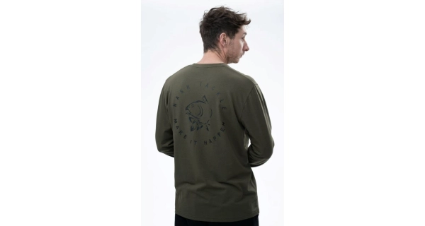 NASH - Triko Make It Happen Carp Logo Long Sleeve T-Shirt Green vel. L