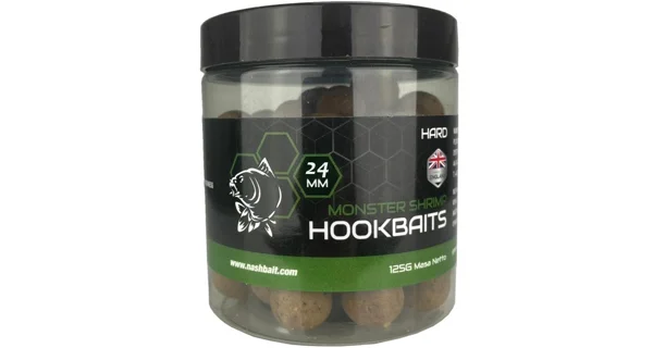 NASH - Tvrzené boilie Hard Hookbaits Monster Shrimp 24 mm 175 g