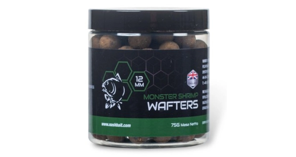 NASH - Vyvážené boilie Monster Shrimp Wafters 12 mm 75 g