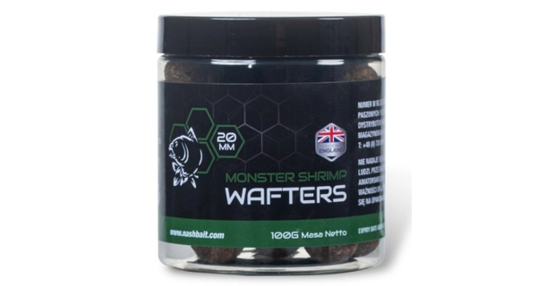 NASH - Vyvážené boilie Monster Shrimp Wafters 20 mm 100 g