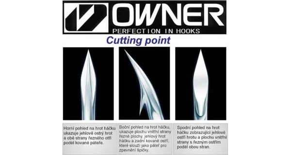 OWNER - Háček s očkem + Cutting Point 5111 vel. 1/0 8 ks