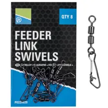 PRESTON - Dvojobratlík s karabinkou Feeder Link Swivels 8 ks