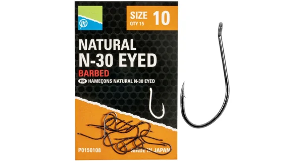 PRESTON - Háčky Natural N-30 Eyed vel. 10 15 ks
