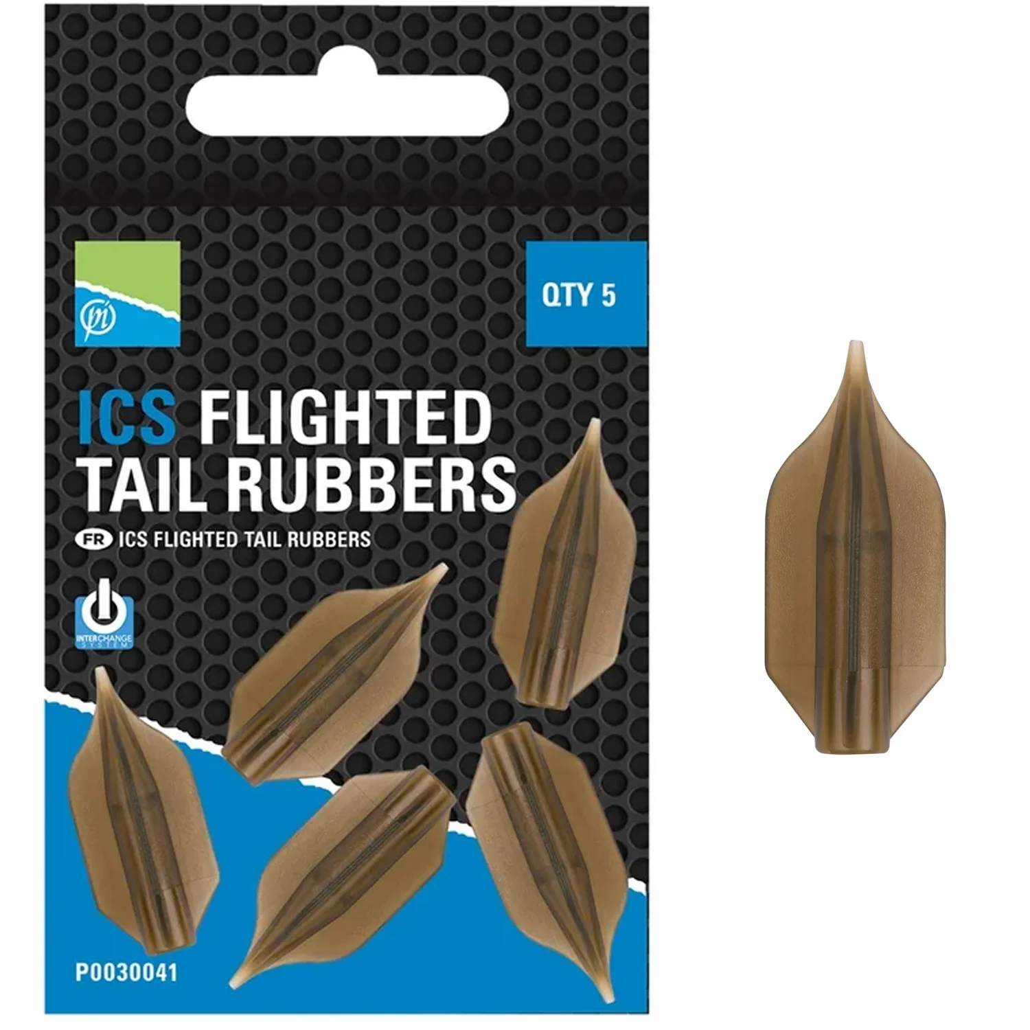 Preston PRESTON - Náhradní nahazovací zadní převleky ICS Flighted Tail Rubbers 5 ks