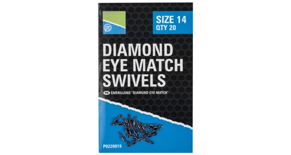 PRESTON - Obratlíky Diamond Eye Match Swivels vel. 10 20 ks