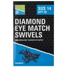 PRESTON - Obratlíky Diamond Eye Match Swivels vel. 14 20 ks