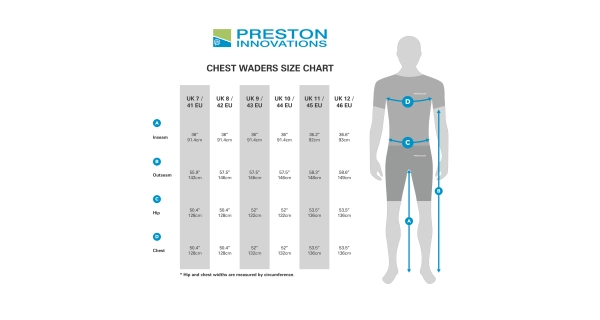 PRESTON - Prsačky Heavy Duty Chest Waders vel. 43