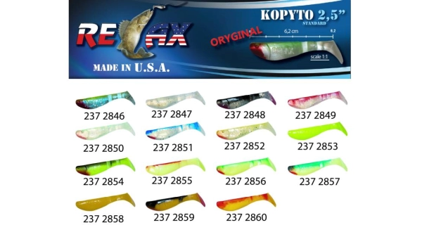 RELAX KOPYTA - Gumová nástraha RK 2,5 (6,2 cm) cena 1ks / bal 10 ks barva 2846