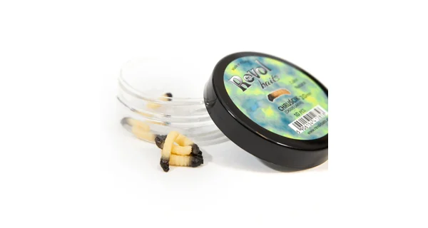 REVOL BAITS - Nástraha Caddis Larva 2 cm 10 ks Cheese-Garlic Natural