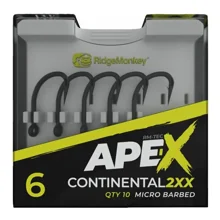 RIDGEMONKEY - Háčky Ape-X Continental 2XX Barbed vel. 4 10 ks