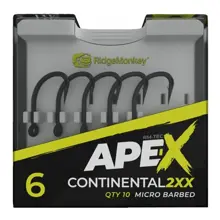 RIDGEMONKEY - Háčky Ape-X Continental 2XX Barbed vel. 6 10 ks