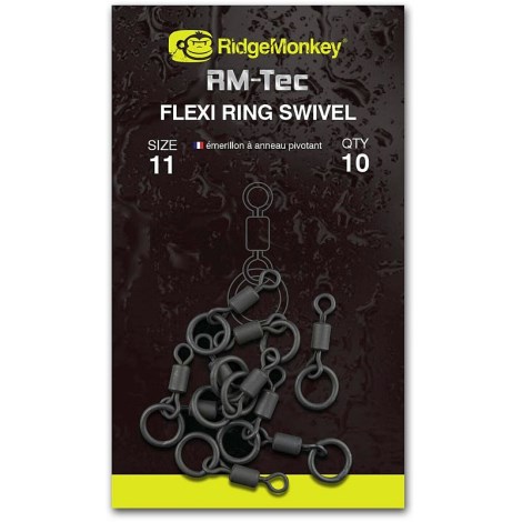 RIDGEMONKEY - Obratlík RM-Tec Flexi Ring Swivel vel. 11 10 ks