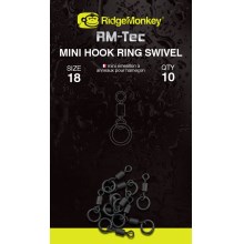RIDGEMONKEY - Obratlík RM-Tec Mini Hook Ring Swivel 10 ks vel. 18