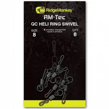 RIDGEMONKEY - Rychlovýměnný obratlík Connexion QC Heli Ring Swivel vel. 11 8 ks