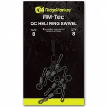 RIDGEMONKEY - Rychlovýměnný obratlík Connexion QC Heli Ring Swivel vel. 8 8 ks