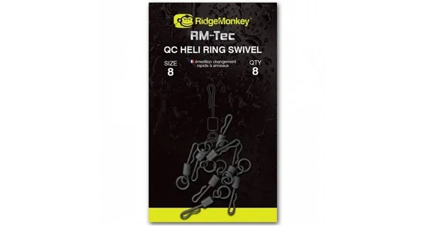 RIDGEMONKEY - Rychlovýměnný obratlík Connexion QC Heli Ring Swivel vel. 8 8 ks