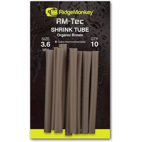 RIDGEMONKEY - Smršťovací hadička RM-Tec Shrink Tube 3,6 mm Organic Brown 10 ks