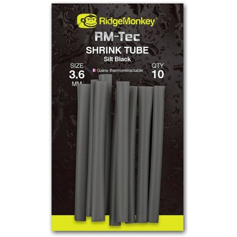 RIDGEMONKEY - Smršťovací hadička RM-Tec Shrink Tube 3,6 mm Silt Black 10 ks