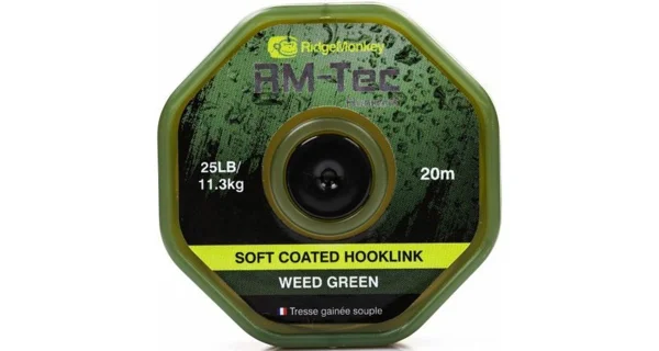 RIDGEMONKEY - Šňůra RM-Tec Soft Coated Hooklink 20 m 25 lb Zelená