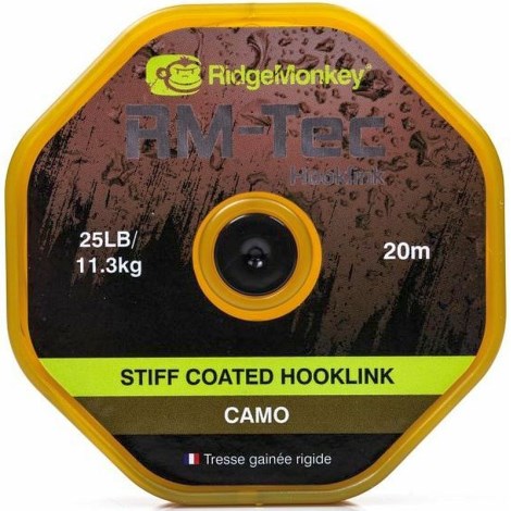 RIDGEMONKEY - Šňůra RM-Tec Stiff Coated Hooklink 20 m 25 lb Camo