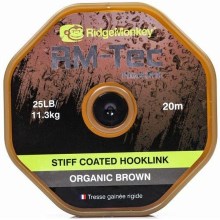 RIDGEMONKEY - Šňůra RM-Tec Stiff Coated Hooklink 20 m 35 lb Hnědá