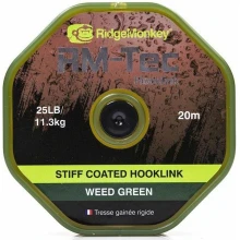 RIDGEMONKEY - Šňůra RM-Tec Stiff Coated Hooklink 35 lb 20 m Zelená
