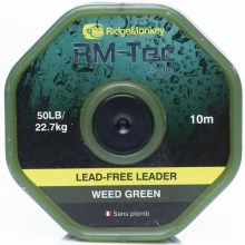 RIDGEMONKEY - Šňůrka RM-Tec Lead Free Leader 50 lb 10 m Weed Green