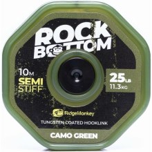 RIDGEMONKEY - Šňůrka RM-Tec Rock Bottom Tungsten Coated Semi-Stiff 25 lb 10 m Camo Green