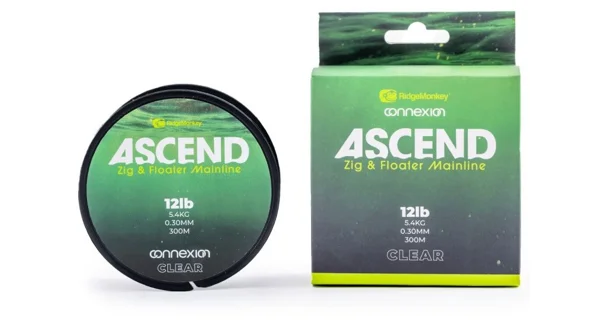 RIDGEMONKEY - Vlasec Ascend Zig and Floater Mainline 0,30 mm 12 lb 100 m Clear