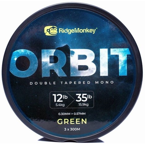 RIDGEMONKEY - Vlasec RM-Tec Orbit Double Tapered Mono 0,30-0,57 mm 12-35 lb 3 x 300 m Green