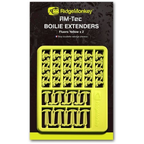 RIDGEMONKEY - Zarážka RM-Tec Boilie Hair Extenders Fluoro žlutá 60+14+14 ks