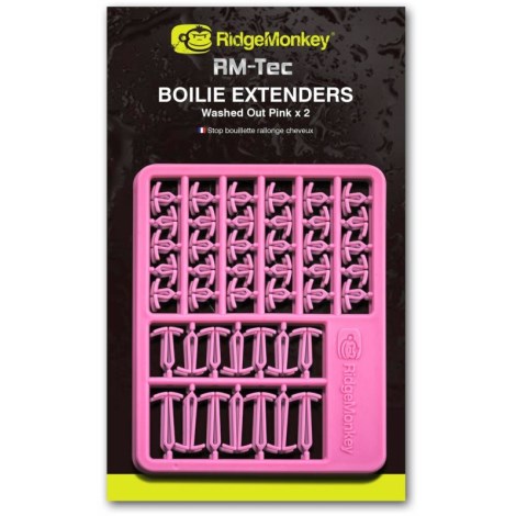RIDGEMONKEY - Zarážka RM-Tec Boilie Hair Extenders růžová 60+14+14 ks