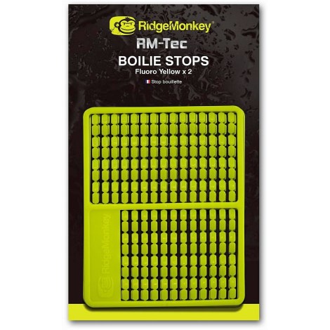 RIDGEMONKEY - Zarážka RM-Tec Boilie Stops fluoro žlutá 216 ks