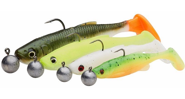 SAVAGE GEAR - Gumová nástraha Fat Minnow T Tail RTF Darkwater Mix 7,5 cm 5 g 4 ks
