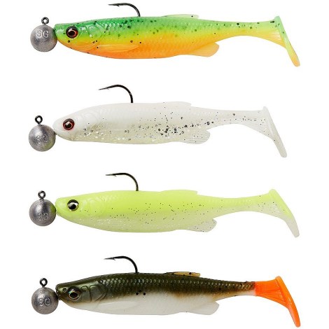 SAVAGE GEAR - Gumová nástraha Fat Minnow T Tail RTF Darkwater Mix 9 cm 7 g 4 ks