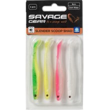 SAVAGE GEAR - Sada nástrah Slender Scoop Shad 11 cm 7 g Dark Water Mix 4 ks