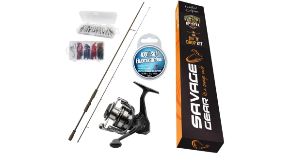SAVAGE GEAR - Set Prutu Perch Academy Kit 3 The Jig N Drop Kit 2,33 m 5-18 g