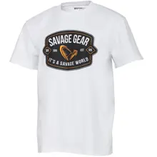SAVAGE GEAR - Tričko Badge Logo Tee White vel. 2XL