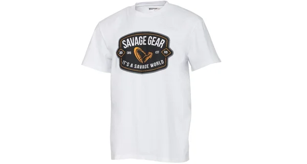 SAVAGE GEAR - Tričko Badge Logo Tee White vel. M