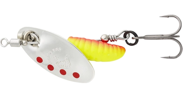 SAVAGE GEAR - Třpytka Grub Spinners Silver Red Yellow vel. 0 2,2 g