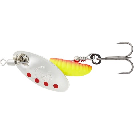 SAVAGE GEAR - Třpytka Grub Spinners Silver Red Yellow vel. 1 3,8 kg