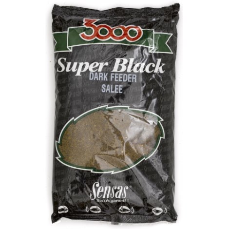 SENSAS - Krmení 3000 Dark Salty Feeder Černý Slaný 1 kg