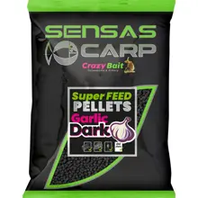SENSAS - Pelety Super Feed 4 mm 650 g Garlic Dark
