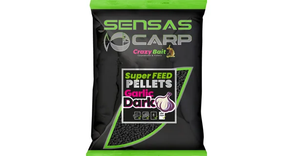 SENSAS - Pelety Super Feed 4 mm 650 g Garlic Dark
